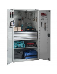 metaloBox TOOL PERFWALL-2/3D Profi szerszámszekrény 2 polccal és 3 fiókkal