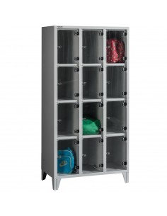 metaloBox BOX 3/12 PLEXI Plexiajtós értékmegőrző szekrény 12 rekeszes
