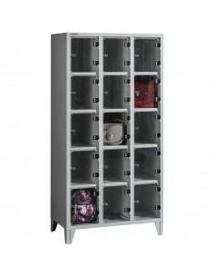 metaloBox BOX 3/15 PLEXI Plexiajtós értékmegőrző szekrény 15 rekeszes