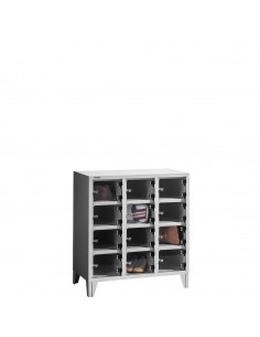 metaloBox BOX PARAP 12 PLEXI Plexiajtós parapet értékmegőrző szekrény 12 rekesz