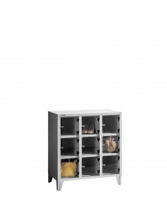 metaloBox BOX PARAP 9 PLEXI Plexiajtós parapet értékmegőrző szekrény 9 rekeszes