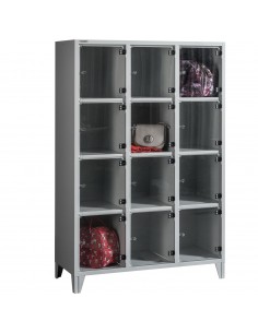 metaloBox JUMBO 3/12 PLEXI Plexiajtós értékmegőrző szekrény 12 rekeszes