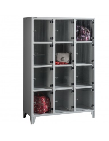 metaloBox JUMBO 3/12 PLEXI Plexiajtós értékmegőrző szekrény 12 rekeszes